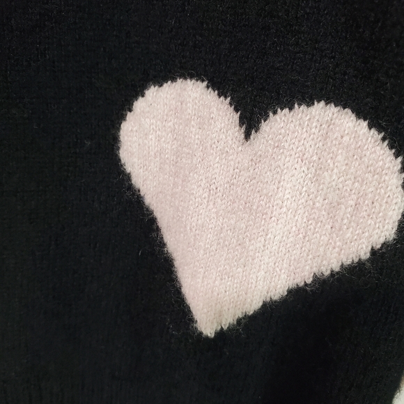 Brodie | 100% Cashmere Sweater Jumper Black Pink Love Graphic Valentine's Day S - Picture 8 of 10